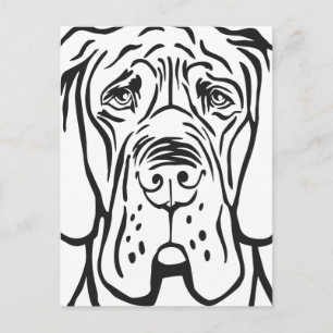 Cartão Postal Cara de Great Dane