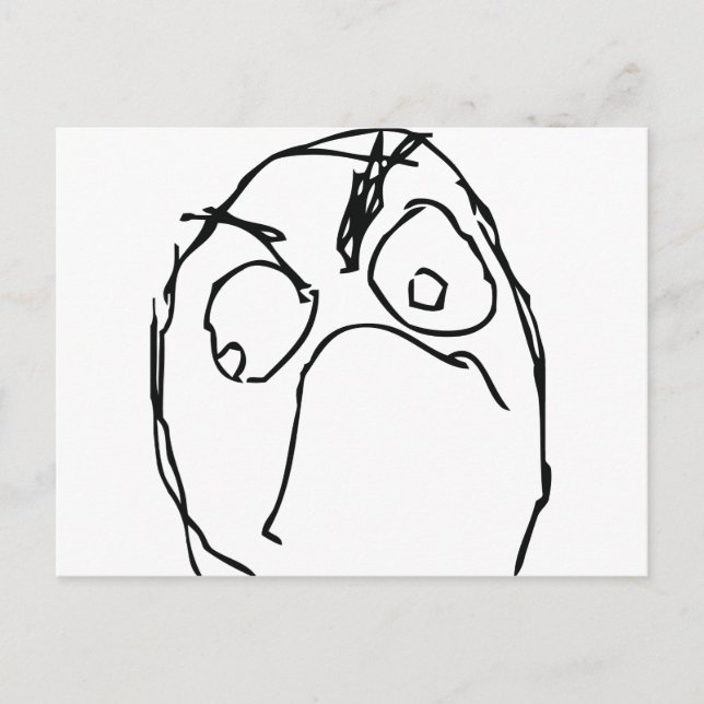 Cartão Postal Cara de Memória Infeliz Irritada (Frente)