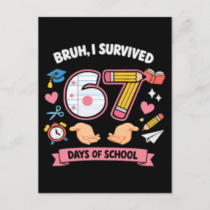 Cartão Postal Cara, eu sobrevivi 67 dias de aula