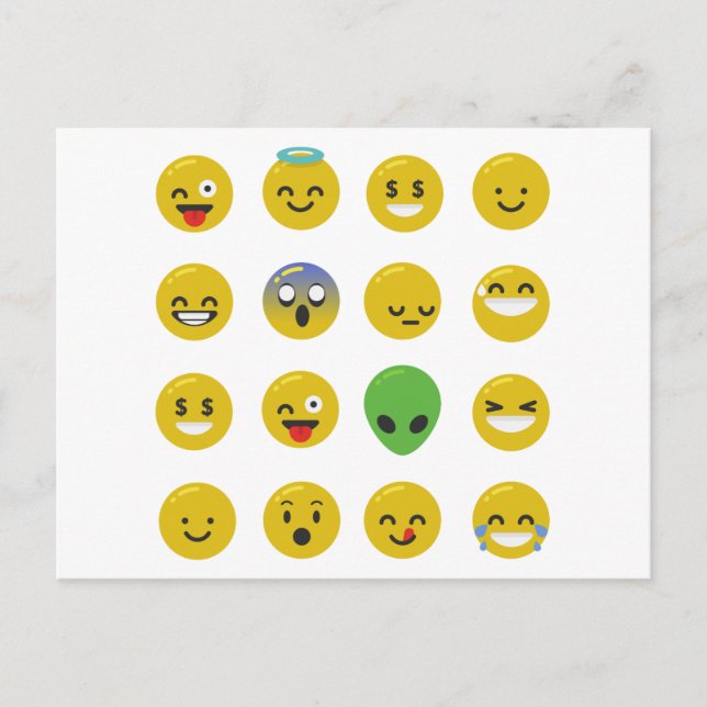 Cartão Postal Cara feliz Emoji (Frente)