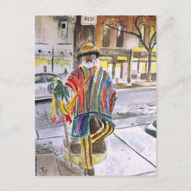 Cartão Postal Cara Knit na Rua Principal Ann Arbor, Michigan (Frente)