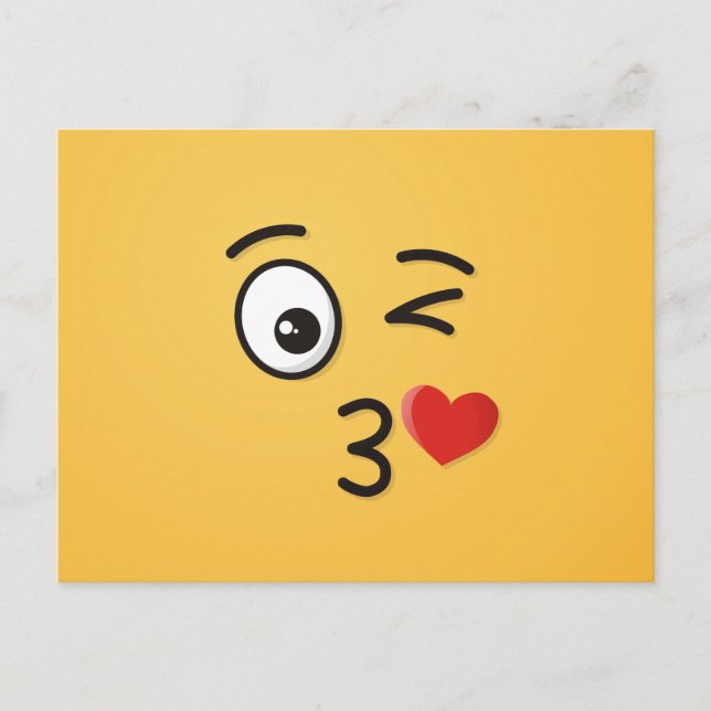 Cartão Postal Cara que joga um beijo (Frente)