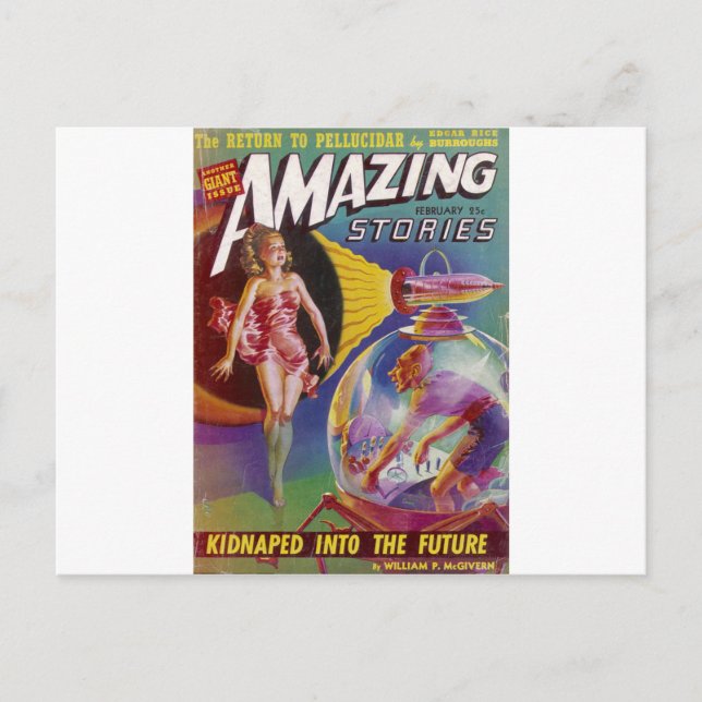 Cartão Postal Cara roxa num globo (Frente)