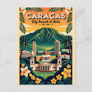 Cartão Postal Caracas Venezuela Retro Viagem Antiga