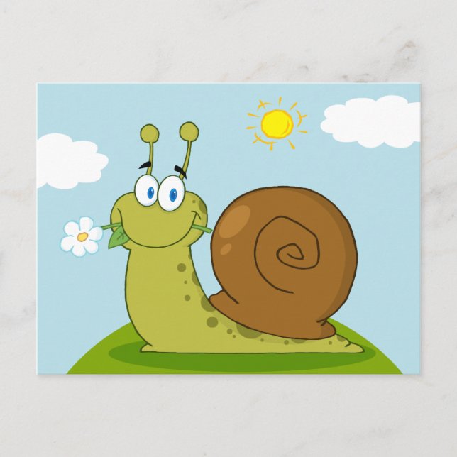 Cartão Postal Caracol com Flor na Boca de Hill (Frente)