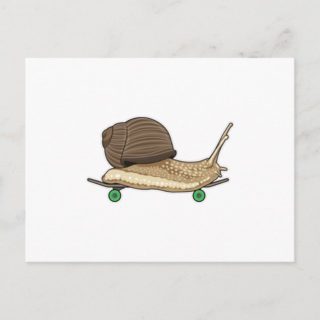 Cartão Postal Caracol como Patinador com Skate (Frente)