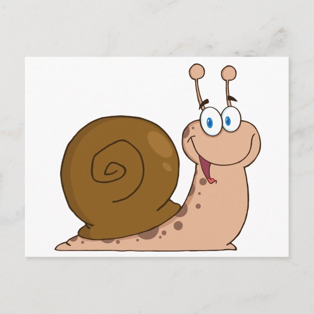 Cartão Postal Caracol de desenho animado feliz (Frente)