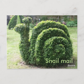 Cartão Postal Caracol de jardim Topiary e grana verde