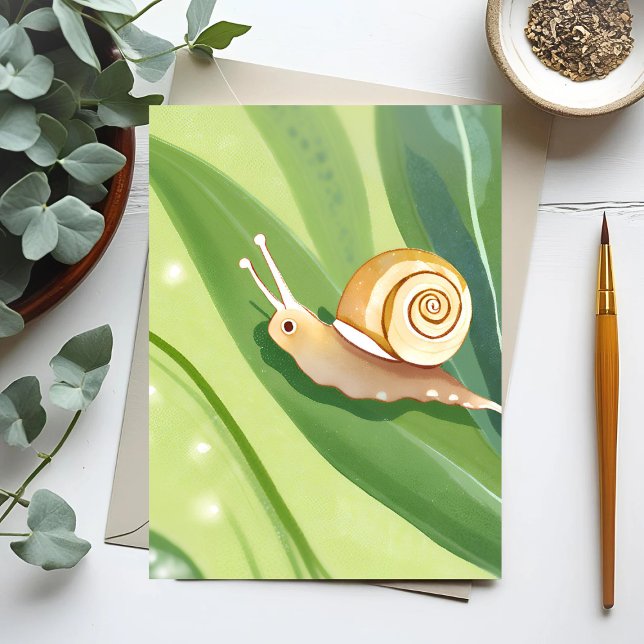 Cartão Postal Caracol Mail | Natureza da Aquarela (Criador carregado)