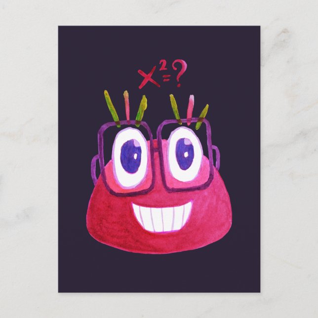 Cartão Postal Caractere Matemático do Geek de Cana-d'Água (Frente)
