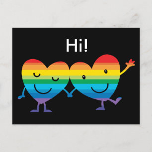 Cartão Postal Caracteres cardíacos