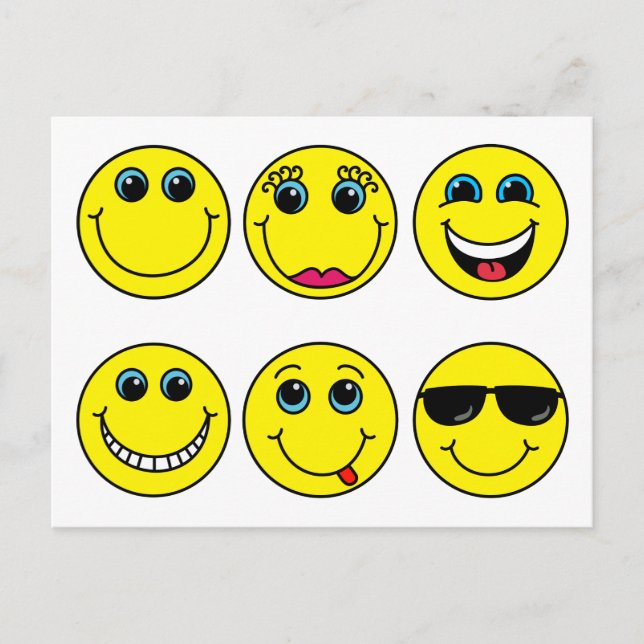 Cartão Postal Caracteres da face Emoji (Frente)