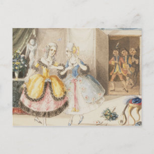 Cartão Postal Caracteres de 'Tuta do fã Cosi' por Mozart, 1840