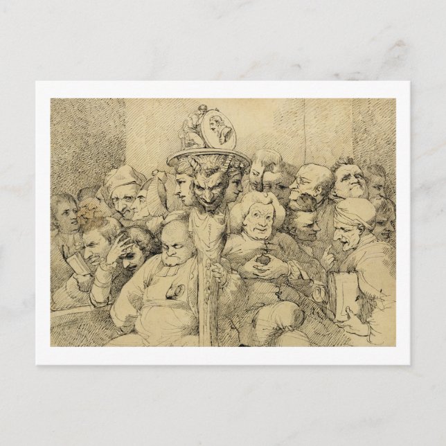 Cartão Postal Caracteres Literários Reunidos Ao Redor Do Medalhã (Frente)