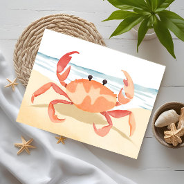 Cartão Postal Caranguejo Aquarela Praia da Costa | Férias Costei