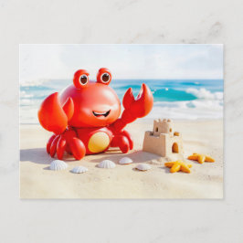 Cartão Postal Caranguejo Cute 3D do Zodíaco Câncer
