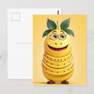 Cartão Postal Caráter engraçado da banana