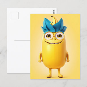 Cartão Postal Caráter engraçado da banana