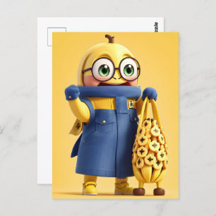 Cartão Postal Caráter engraçado da banana