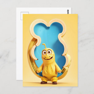 Cartão Postal Caráter engraçado da banana