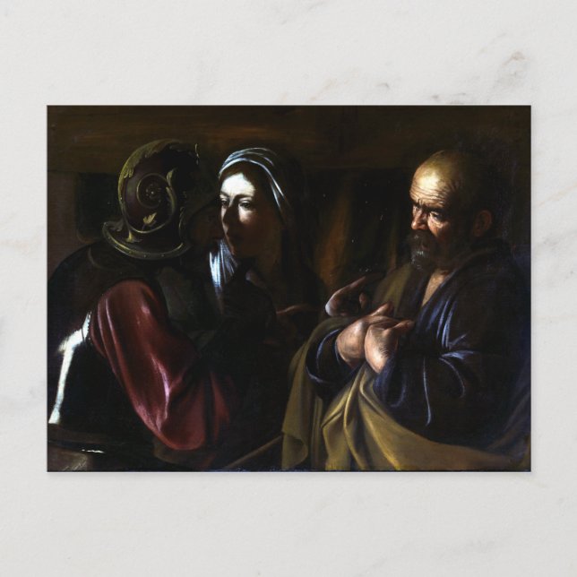 Cartão Postal Caravaggio A Negação do Santo Peter (Frente)
