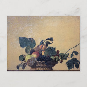 Cartão Postal Caravaggio - Cesto de fruta - Óleo na canvas