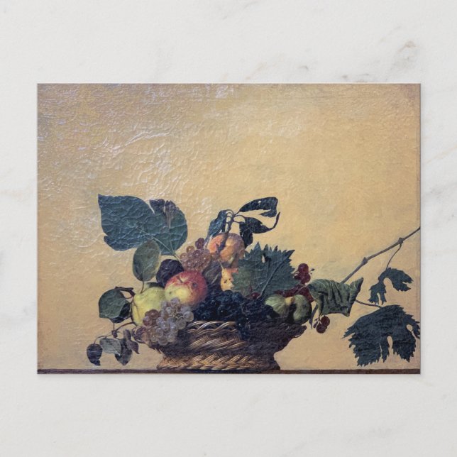 Cartão Postal Caravaggio - Cesto de fruta - Óleo na canvas (Frente)