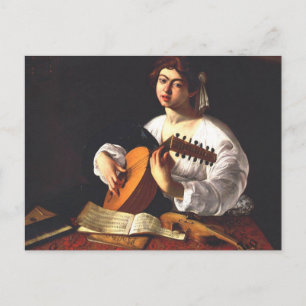Cartão Postal Caravaggio - O Jogador Lute