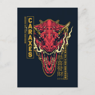 Cartão Postal Caraxes - Ano do Dragão 恭 喜 發 財