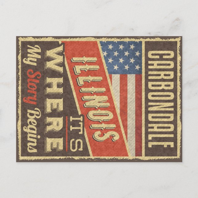 Cartão Postal Carbondale Illinois (Frente)