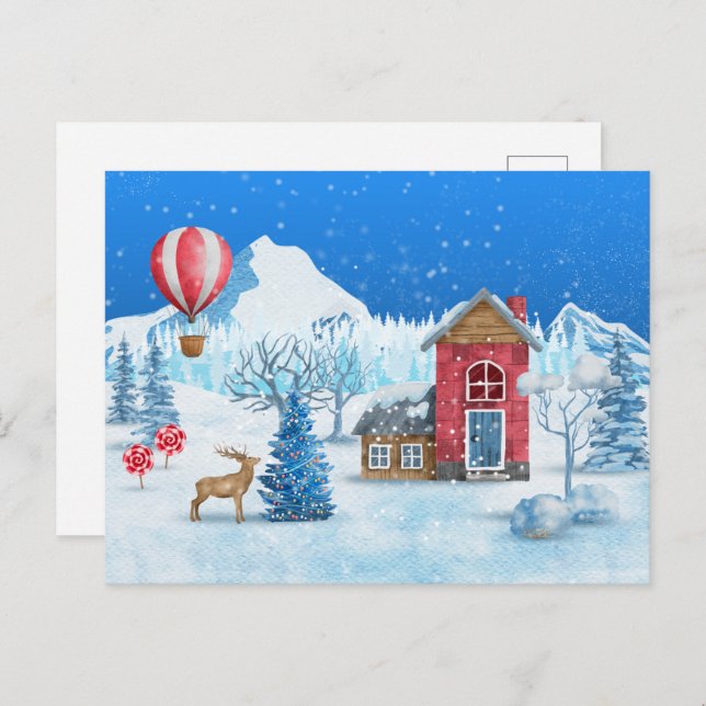 Cartão Postal Card (10,8 x 14,2 cm) - Christmas Scene (Frente/Verso)