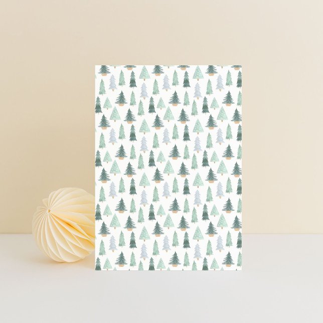 Cartão Postal Card (10,8 x 14,2 cm) - Christmas Trees Pattern (Criador carregado)