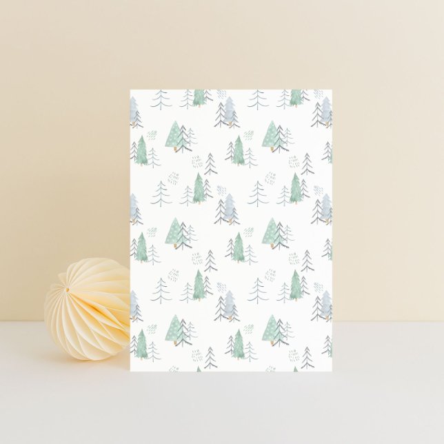 Cartão Postal Card (10,8 x 14,2 cm) - Christmas Trees Pattern (Criador carregado)