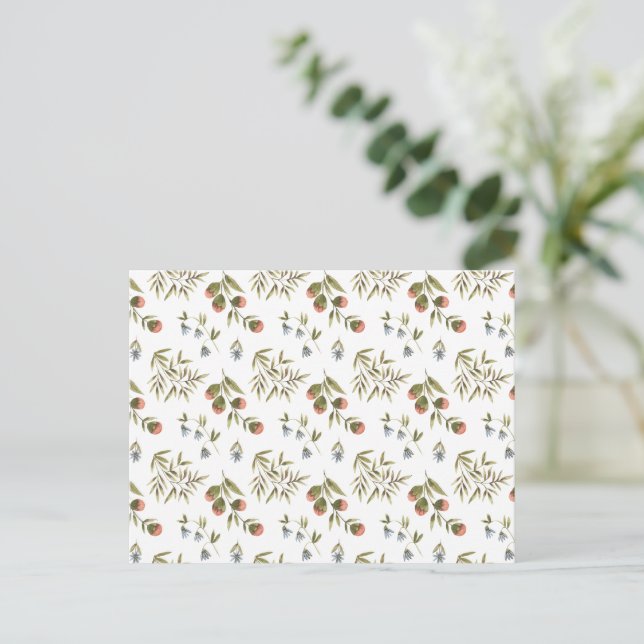 Cartão Postal Card (10,8 x 14,2 cm) - Floral Pattern (Em pé/Frente)