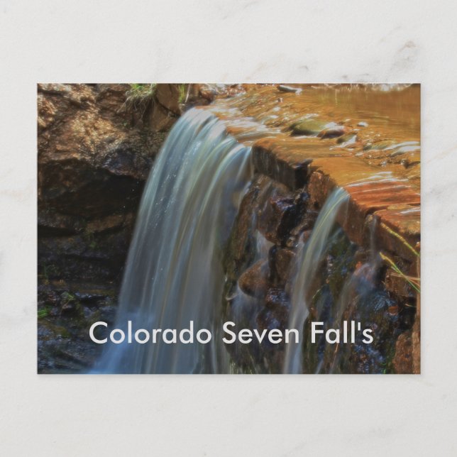 Cartão Postal CARD POSTO do Colorado Seven Fall (Frente)