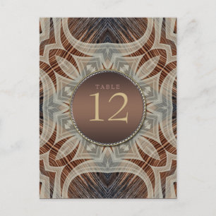 Cartão Postal Cardápio de Casamento Rustic Grooves & Número da M
