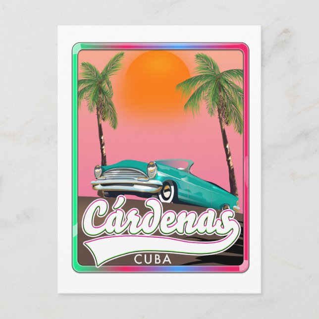 Cartão Postal Cárdenas Cuba viagens vintage (Frente)