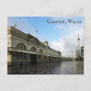 Cartão Postal Cardiff Wales Train Station Welsh Viagem Photo