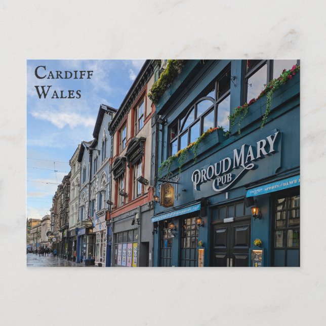 Cartão Postal Cardiff Wales Welsh City Viagem (Frente)