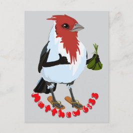 Cartão Postal CARDINAL VERMELHO DE CRISTA DO HAVAÍ—versículo da