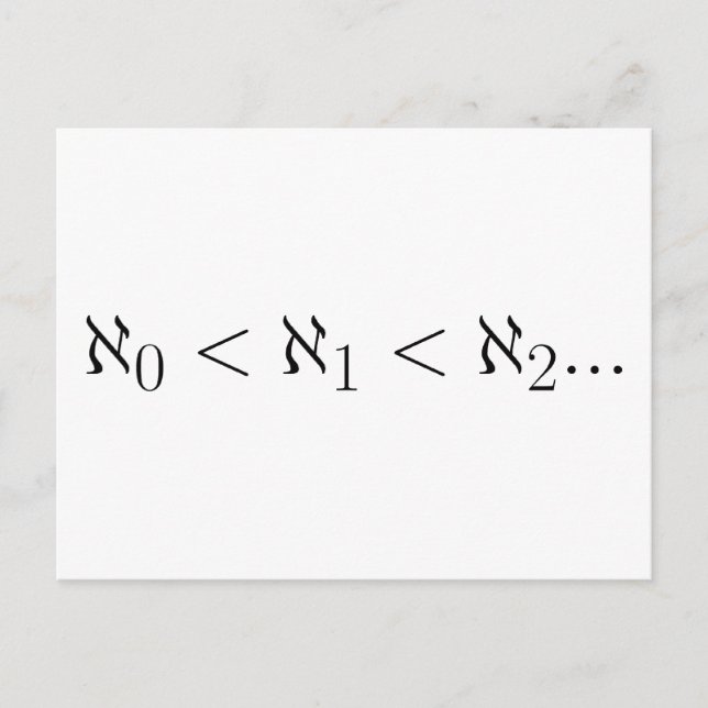 Cartão Postal Cardinalidade de conjuntos infinitos (Frente)