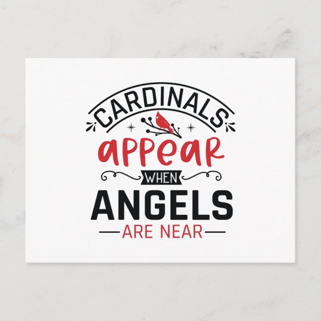 Cartão Postal Cardinals Appear When Angels Are Near (Frente)