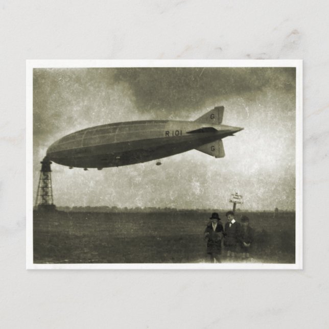 Cartão Postal Cardington, Airship R101, antes da partida (Frente)