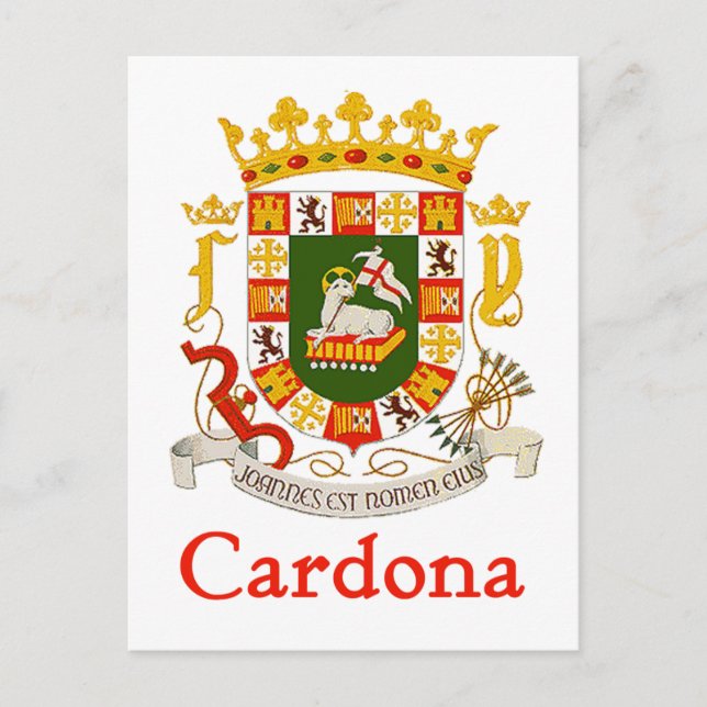 Cartão Postal Cardona Shield de Porto Rico (Frente)