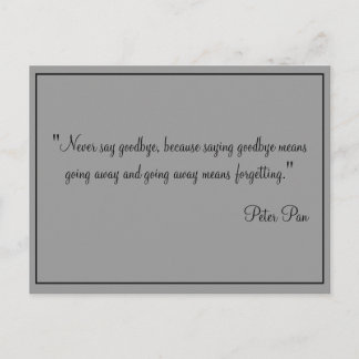 Cartão Postal Cards Never say goodbye