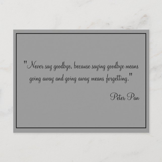 Cartão Postal Cards Never say goodbye (Frente)
