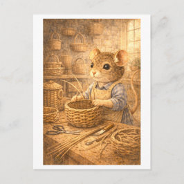 Cartão Postal Career Mouse as Basket Weaver