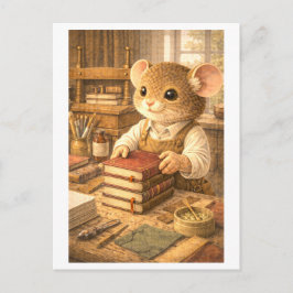 Cartão Postal Career Mouse as Book Binder