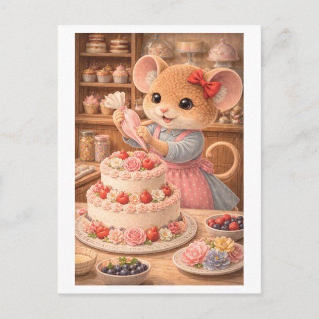 Cartão Postal Career Mouse as Cake Decorator (Frente)