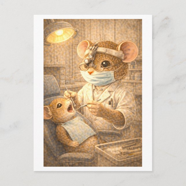 Cartão Postal Career Mouse as Dentist (Frente)